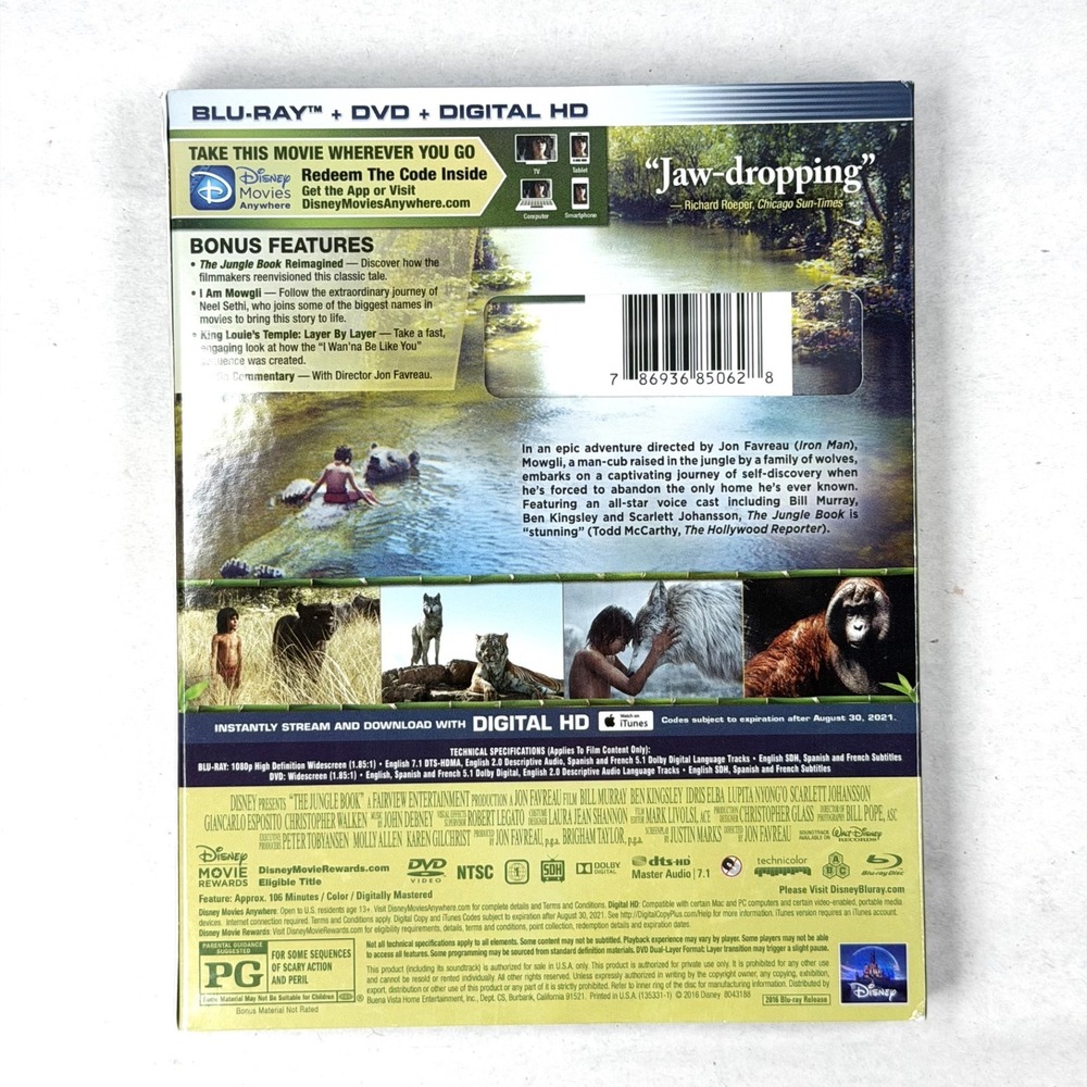 The Jungle Book (Disney Blu-ray + DVD, 1967/2016) / Brand New, Sealed! - Picture 2 of 2